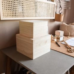 Box Holz Deckel Groß -Heimtextilien Geschäft 301636 20931