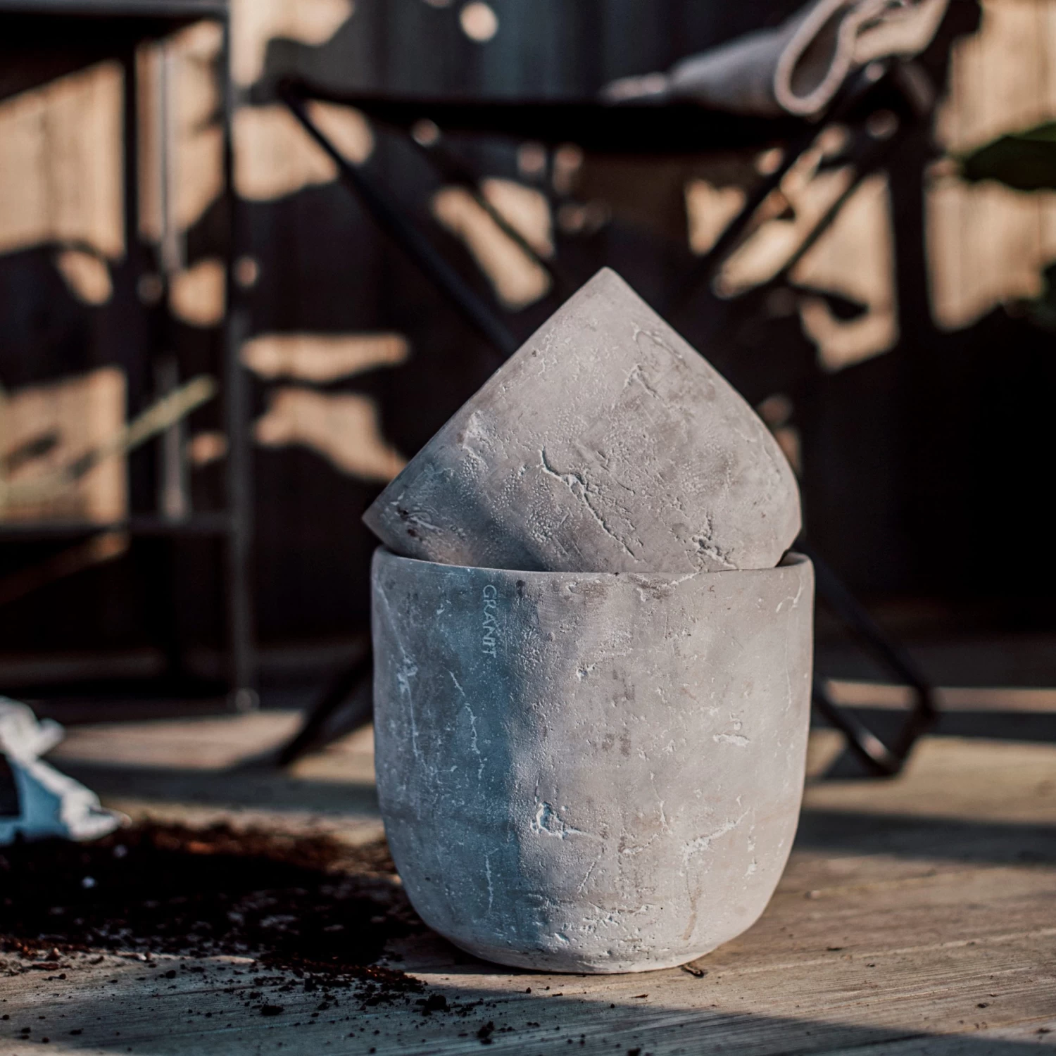 Blumentopf Beton Rund Ø15cm 4 Blumentopf Beton Rund Ø15cm – Bild 2