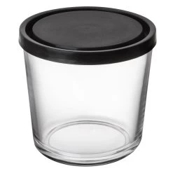 Glasdose Schwarz Deckel 0,8L