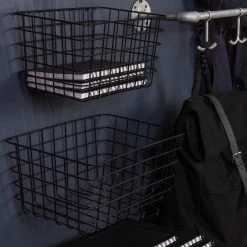 Korb Draht Klein Schwarz -Heimtextilien Geschäft 372181 12575