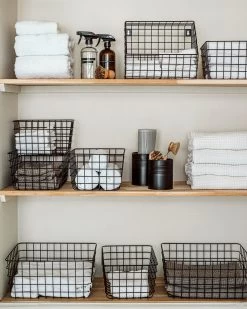 Korb Draht Groß Schwarz -Heimtextilien Geschäft 372182 37610