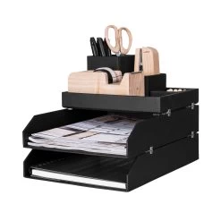 Schreibtisch-Organizer 4er-Pack Graphit -Heimtextilien Geschäft 372563 11254