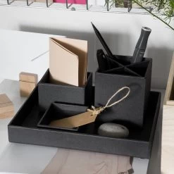 Schreibtisch-Organizer 4er-Pack Graphit -Heimtextilien Geschäft 372563 13355