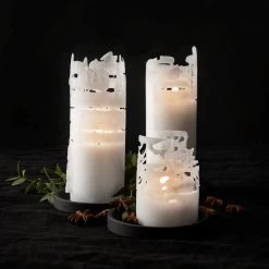 Kerze 7x15cm Weiß -Heimtextilien Geschäft 372677 15639