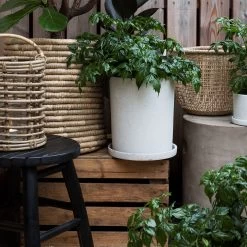 Blumentopf/Teller Polystone Groß Weiß -Heimtextilien Geschäft 373543 14823