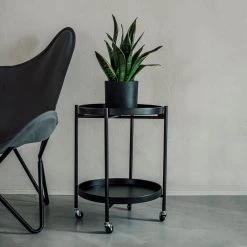 Blumentopf/Teller Polystone Mittel Schwarz -Heimtextilien Geschäft 373917 28307 1