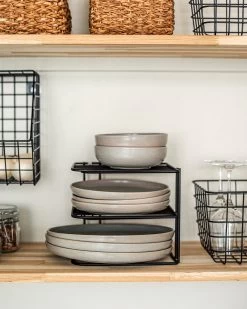 Regal Ecke 2 Ebenen Schwarz -Heimtextilien Geschäft 374372 37622