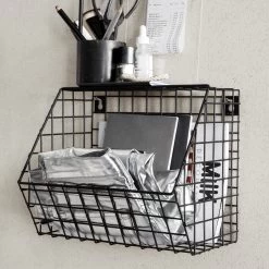 Wandkorb Für Gitternetz 22x30 Cm Schwarz -Heimtextilien Geschäft 374701 16971 3