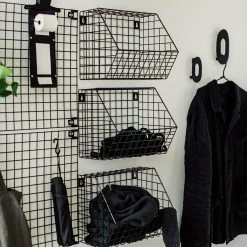 Wandkorb Für Gitternetz 22x30 Cm Schwarz -Heimtextilien Geschäft 374701 35526