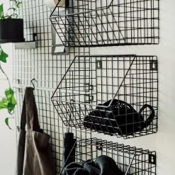 Wandkorb Für Gitternetz 22x30 Cm Schwarz -Heimtextilien Geschäft 374701 35527