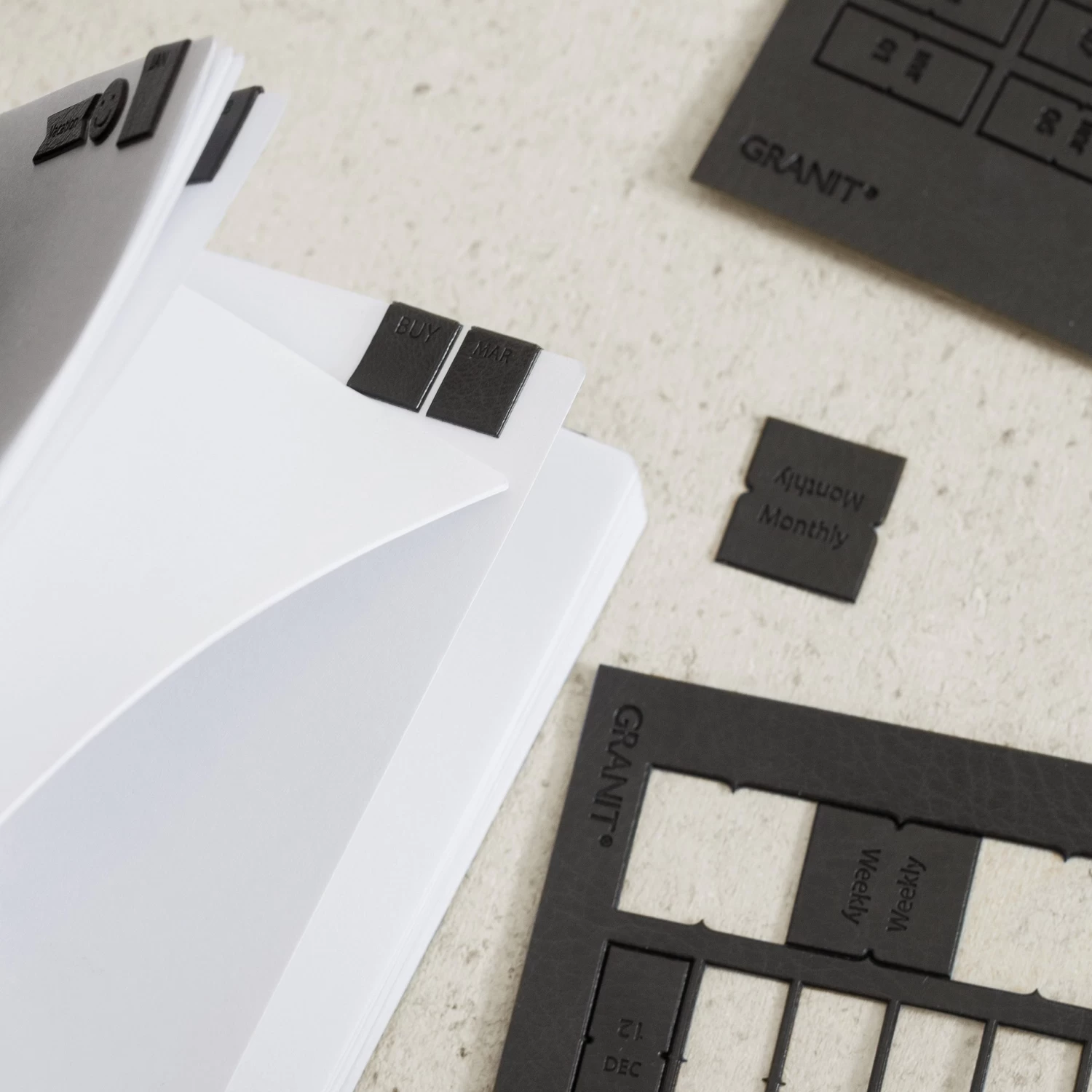 Kalendersticker PU Grau 3 Kalendersticker PU Grau