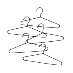 Kleiderbügel Stoff 5er-Pack Schwarz