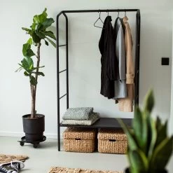 Kleiderbügel Stoff 5er-Pack Schwarz -Heimtextilien Geschäft 374728 25767