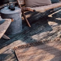 Teppich Jute Handgewebt Mit Fransen 70x140cm -Heimtextilien Geschäft 374855 25195