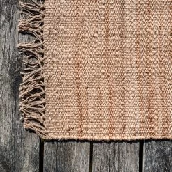 Teppich Jute Handgewebt Mit Fransen 70x140cm -Heimtextilien Geschäft 374855 34785