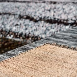 Teppich Jute Handgewebt Mit Fransen 70x140cm -Heimtextilien Geschäft 374855 34786