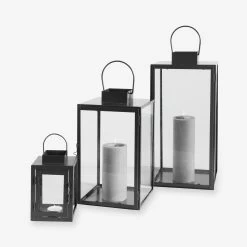 Laterne Metall Schwarz Groß -Heimtextilien Geschäft 375212 19608 3