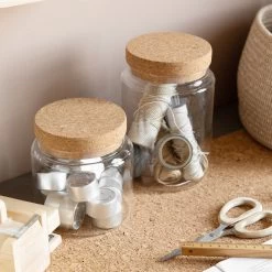 Glasgefäß Korkdeckel Groß -Heimtextilien Geschäft 375279 20941