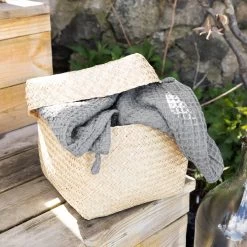 Korb Seegras Deckel 22x22cm -Heimtextilien Geschäft 375731 20305 3