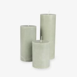 Blockkerze Stearin 10x7cm Hellgrün -Heimtextilien Geschäft 375815 18705 3