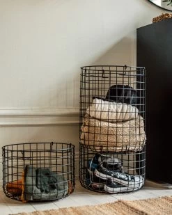 Korb Stapelbar Klein Schwarz -Heimtextilien Geschäft 376332 37626