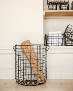 Korb Stapelbar Groß Schwarz -Heimtextilien Geschäft 376333 37625