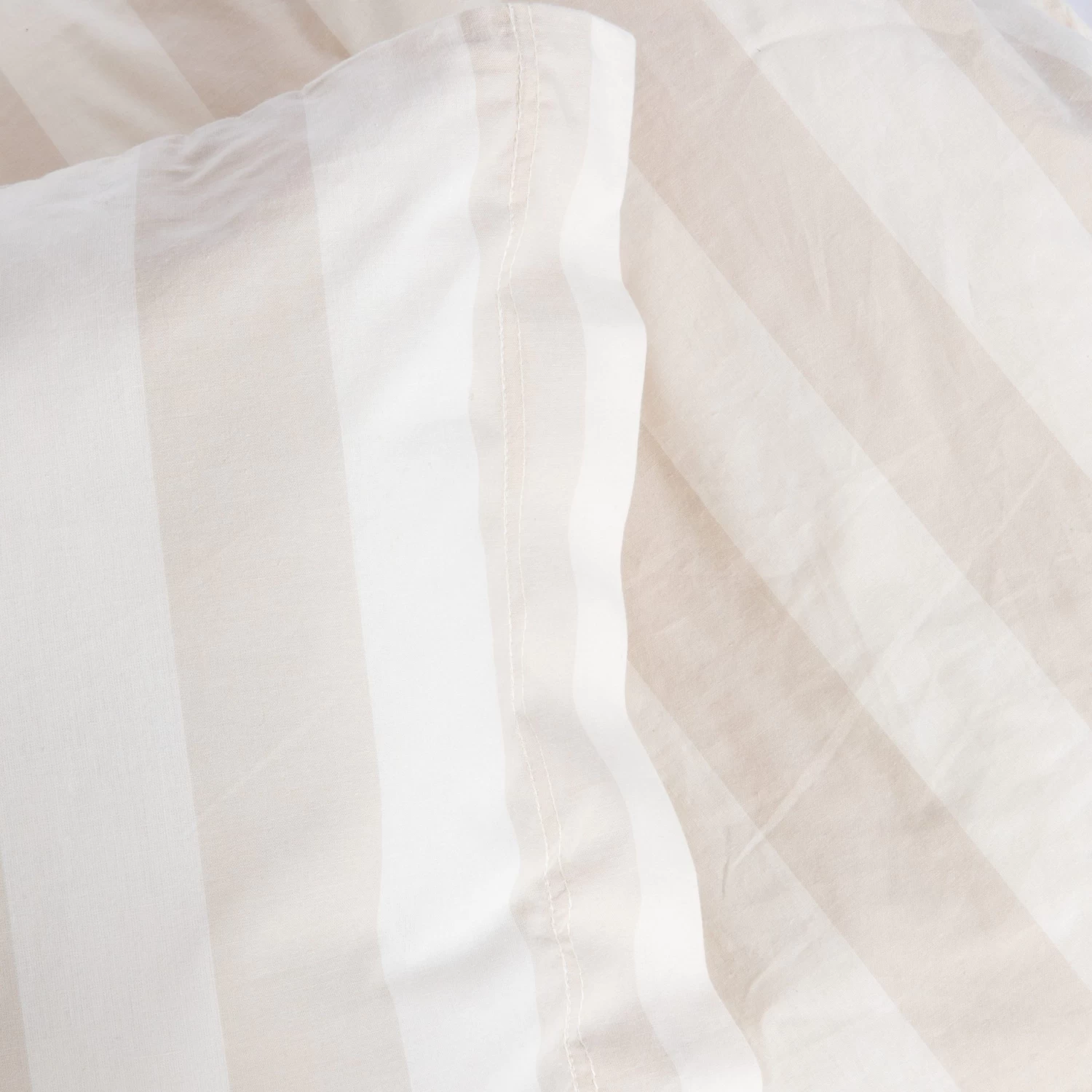 Bettgarnitur Gestreift 140 X 200 Cm Beige/Weiß 8 Bettgarnitur Gestreift 140 X 200 Cm Beige/Weiß – Bild 6