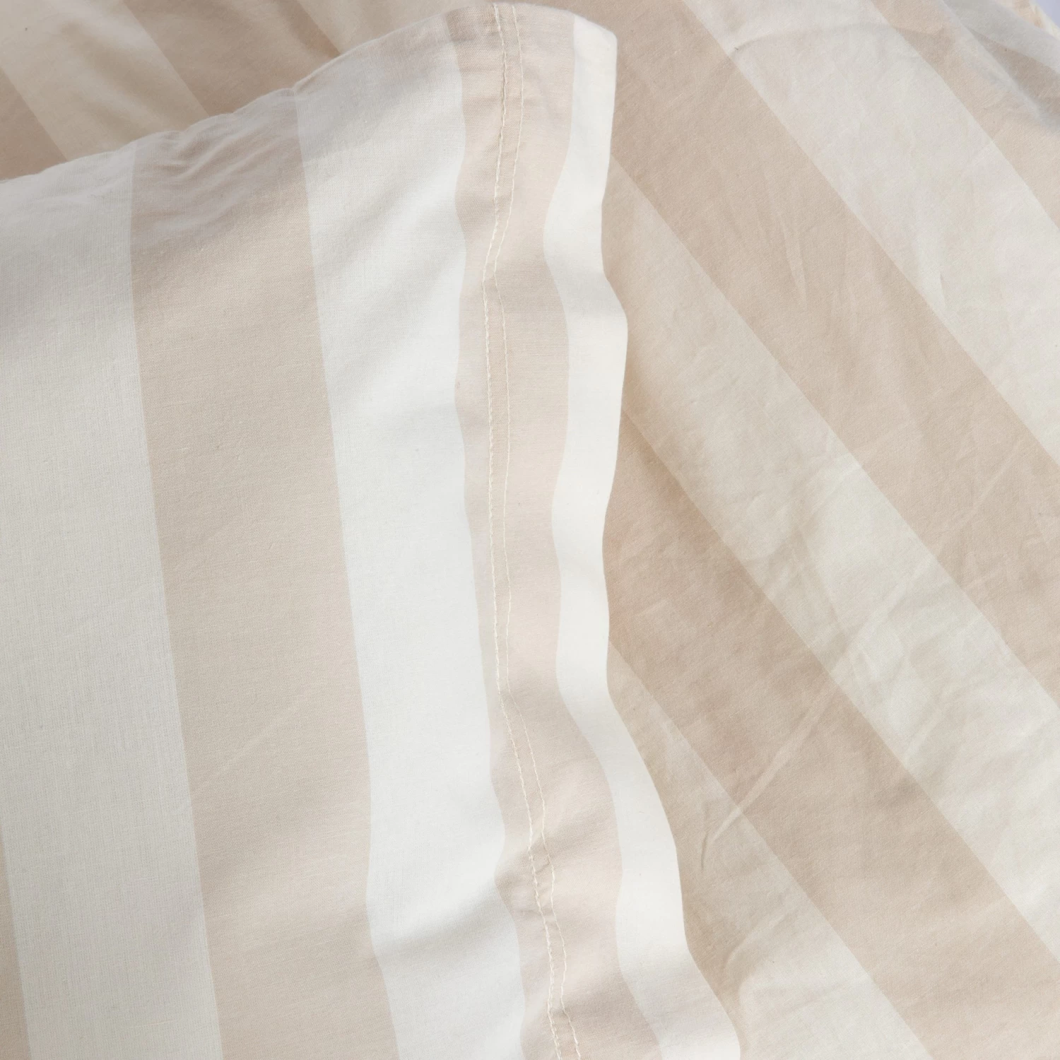 Bettgarnitur Gestreift 140 X 200 Cm Beige/Weiß 4 Bettgarnitur Gestreift 140 X 200 Cm Beige/Weiß – Bild 2