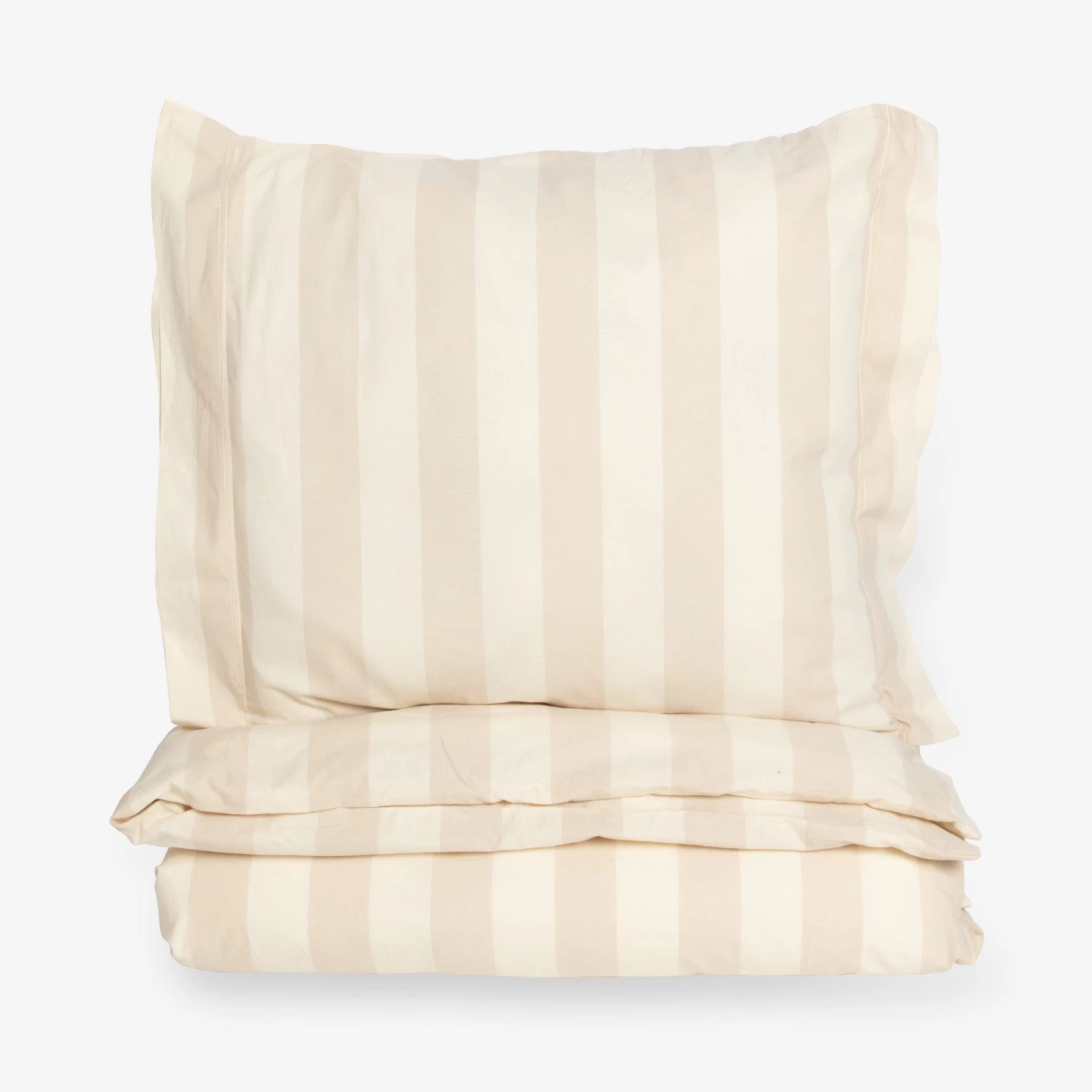 Bettgarnitur Gestreift 140 X 200 Cm Beige/Weiß 3 Bettgarnitur Gestreift 140 X 200 Cm Beige/Weiß