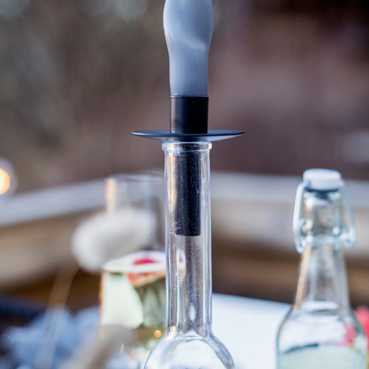 Kerzenhalter Flasche Kronleuchterkerze Schwarz 7 Kerzenhalter Flasche Kronleuchterkerze Schwarz – Bild 5