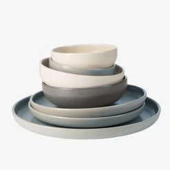 Teller Bruno Steingut 22 Cm Grau -Heimtextilien Geschäft 400586 25656