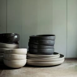 Schüssel Bruno Steingut 22 Cm Grau -Heimtextilien Geschäft 400587 27515