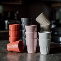 Becher Porzellan Sandbeige -Heimtextilien Geschäft 400737 28721