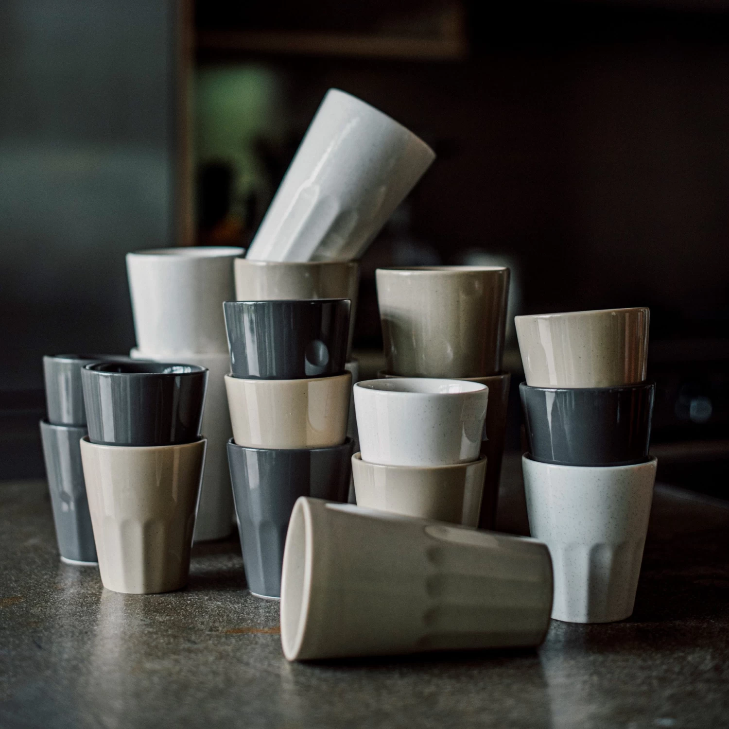 Becher Porzellan Groß Creme 6 Becher Porzellan Groß Creme – Bild 4