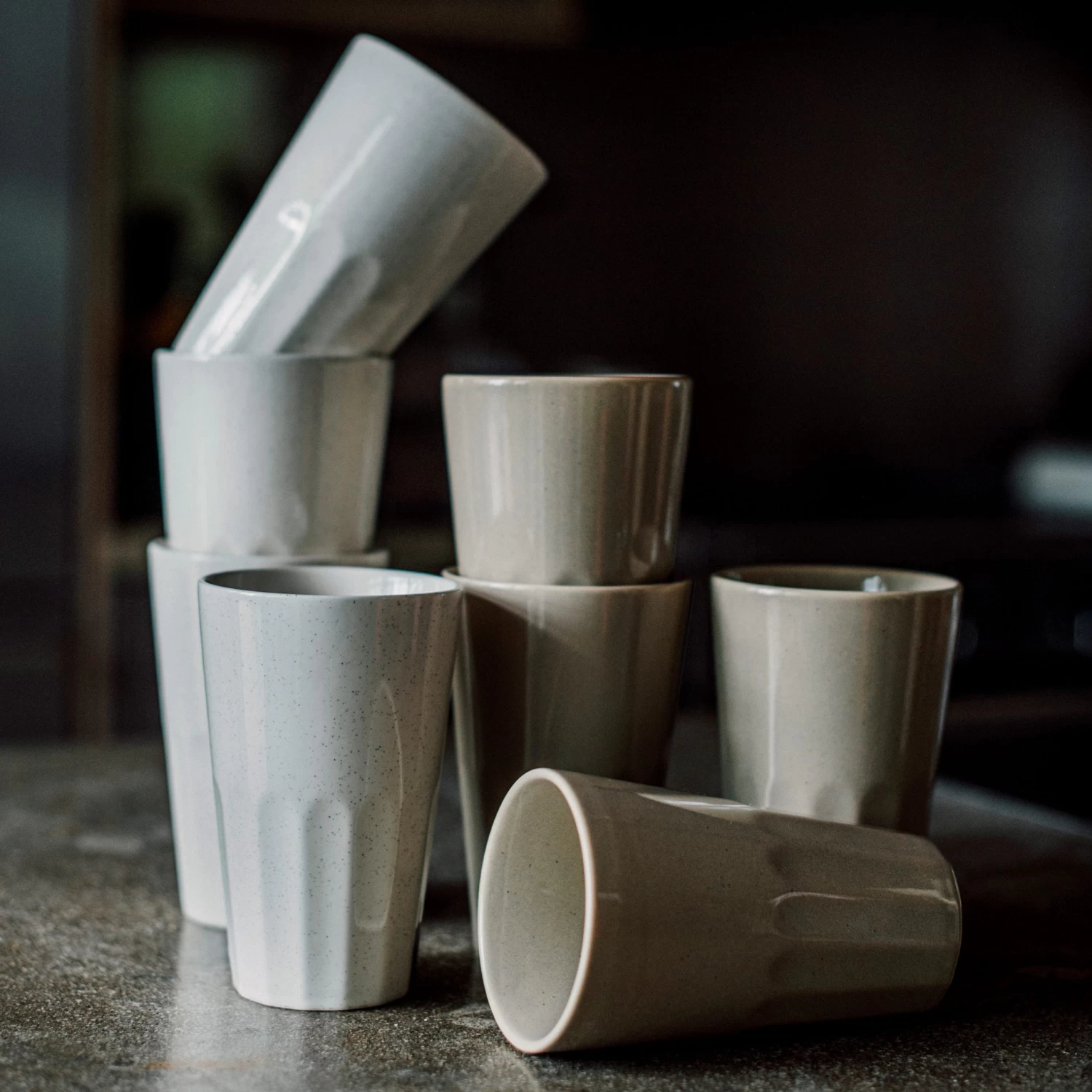 Becher Porzellan Groß Creme 7 Becher Porzellan Groß Creme – Bild 5