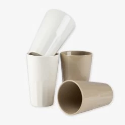 Becher Porzellan Groß Sandbeige -Heimtextilien Geschäft 400739 28726