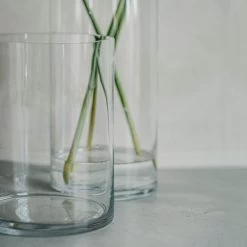 Vase Glas Zylinder H 20 Cm Ø 15 Cm -Heimtextilien Geschäft 400752 29506