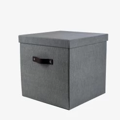 Storage Box High Canvas Dark Grey