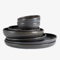 Teller Bruno Steingut 22 Cm Dunkelgrau -Heimtextilien Geschäft 401212 29725 1