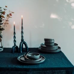 Schüssel Bruno Steingut 22 Cm Dunkelgrau -Heimtextilien Geschäft 401216 30273