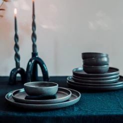 Schüssel Bruno Steingut 22 Cm Dunkelgrau -Heimtextilien Geschäft 401216 30275