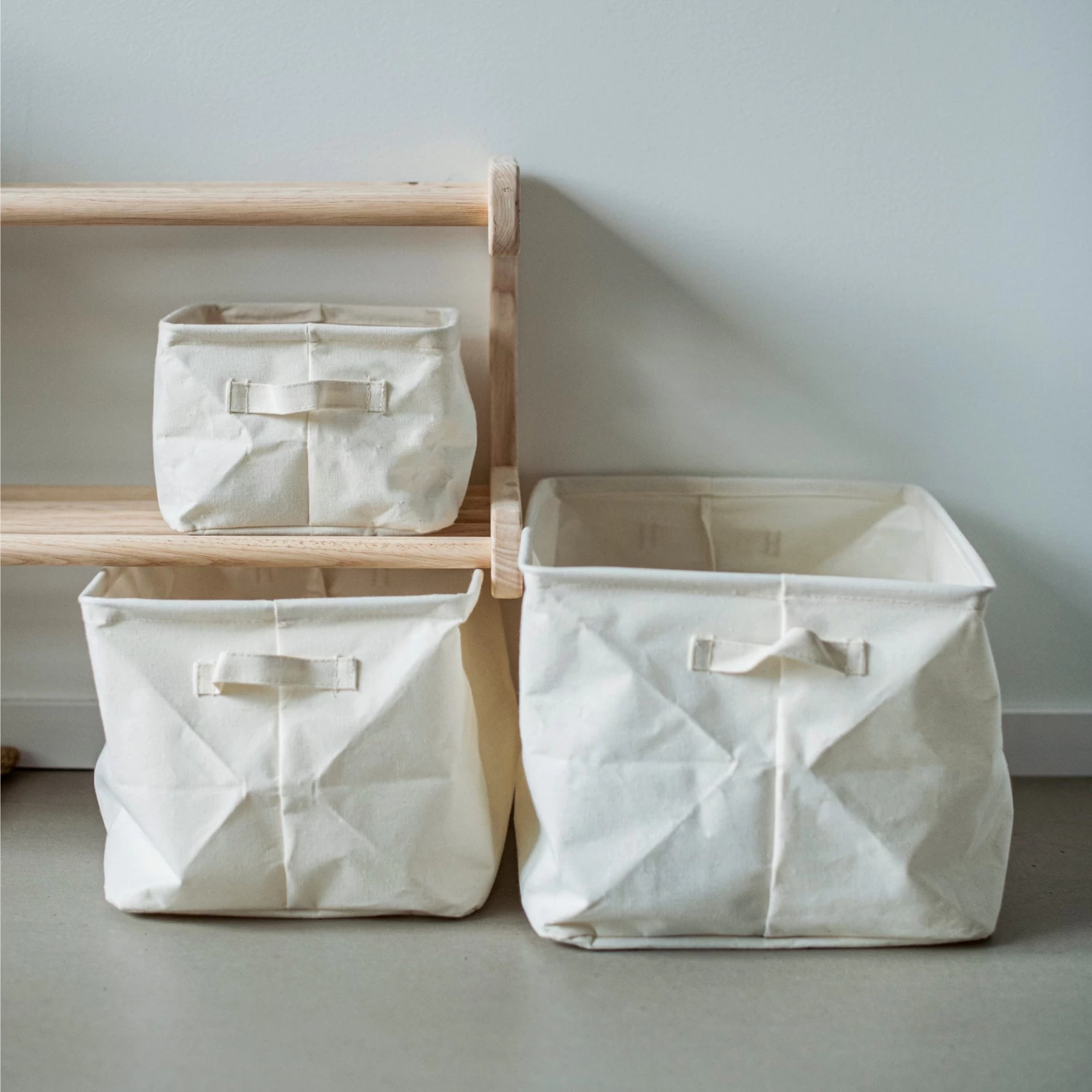 Korb Faltbar Groß Weiß 6 Korb Faltbar Groß Weiß – Bild 4