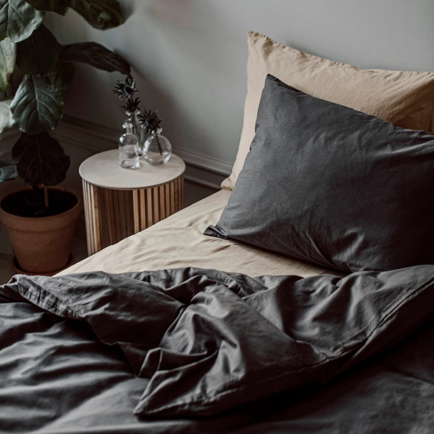 Bettbezug Bio-Baumwolle 150 X 200 Dunkelgrau 8 Bettbezug Bio-Baumwolle 150 X 200 Dunkelgrau – Bild 6