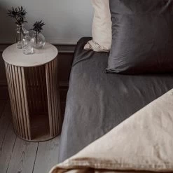 Bettlaken Bio-Baumwolle 240 X 260 Dunkelgrau -Heimtextilien Geschäft 401448 32230