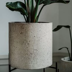 Pot Cement Terrazzo Ø27 Sand -Heimtextilien Geschäft 401499 31960