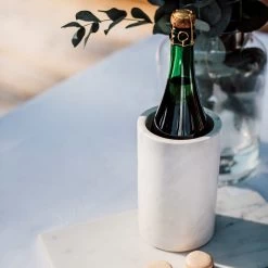 Wine Cooler/Utensil Holder Marble White -Heimtextilien Geschäft 401570 34673