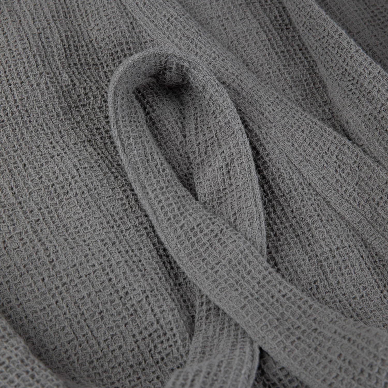 Bademantel Waffelstruktur Grau Einheitsgröße 5 Bademantel Waffelstruktur Grau Einheitsgröße – Bild 3