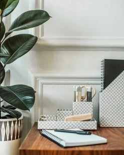 Schreibtischset Stig Lindberg Domino 4er-Pack Hellgrau -Heimtextilien Geschäft 401932 36487