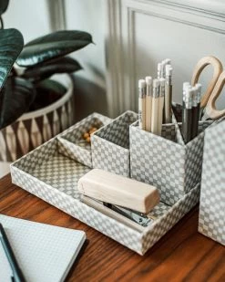 Schreibtischset Stig Lindberg Domino 4er-Pack Hellgrau -Heimtextilien Geschäft 401932 36489