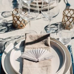 Papierdekoration Recycelt 4er-Pack Streifen Beige -Heimtextilien Geschäft 401997 34658